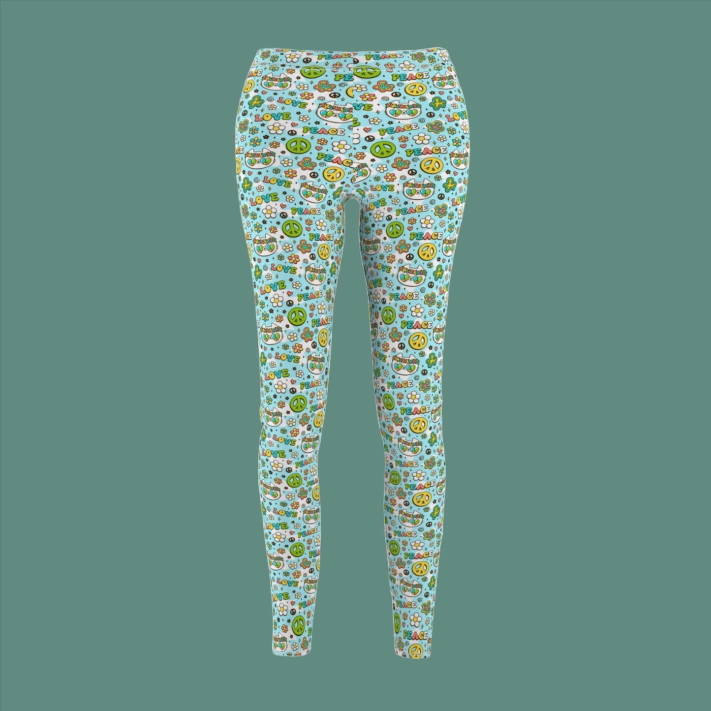 Peace Women's Cut & Sew Casual Leggings - All Over Prints - Epileptic Al’s Shop