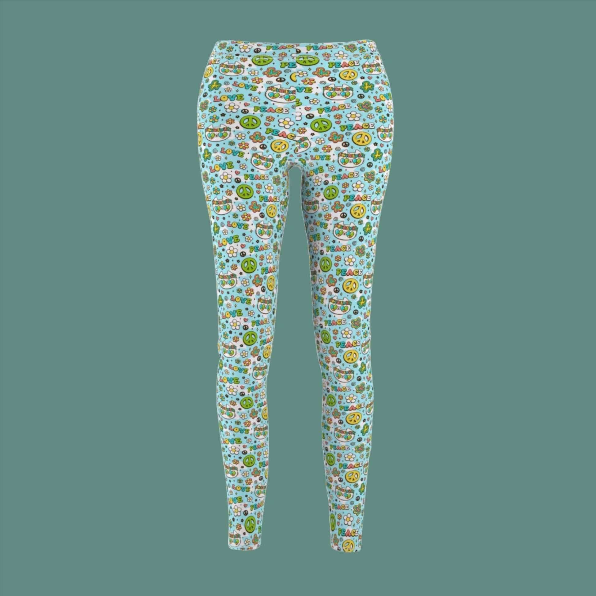 Peace Women's Cut & Sew Casual Leggings - All Over Prints - Epileptic Al’s Shop