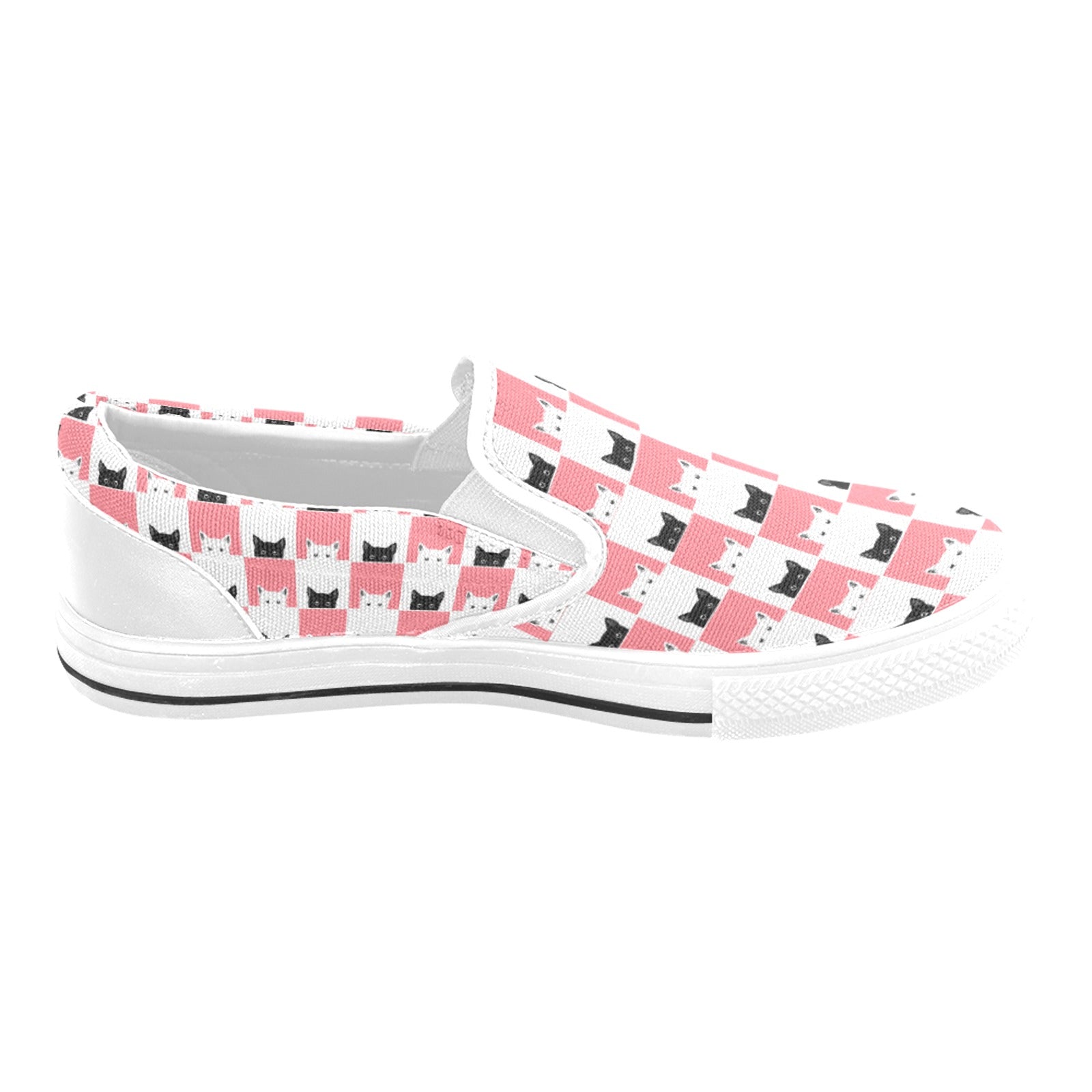 Peeky Kitties Slip - on Canvas Kid's Shoes (Big Kid) (Model 019) - Shoes - Epileptic Al’s Shop