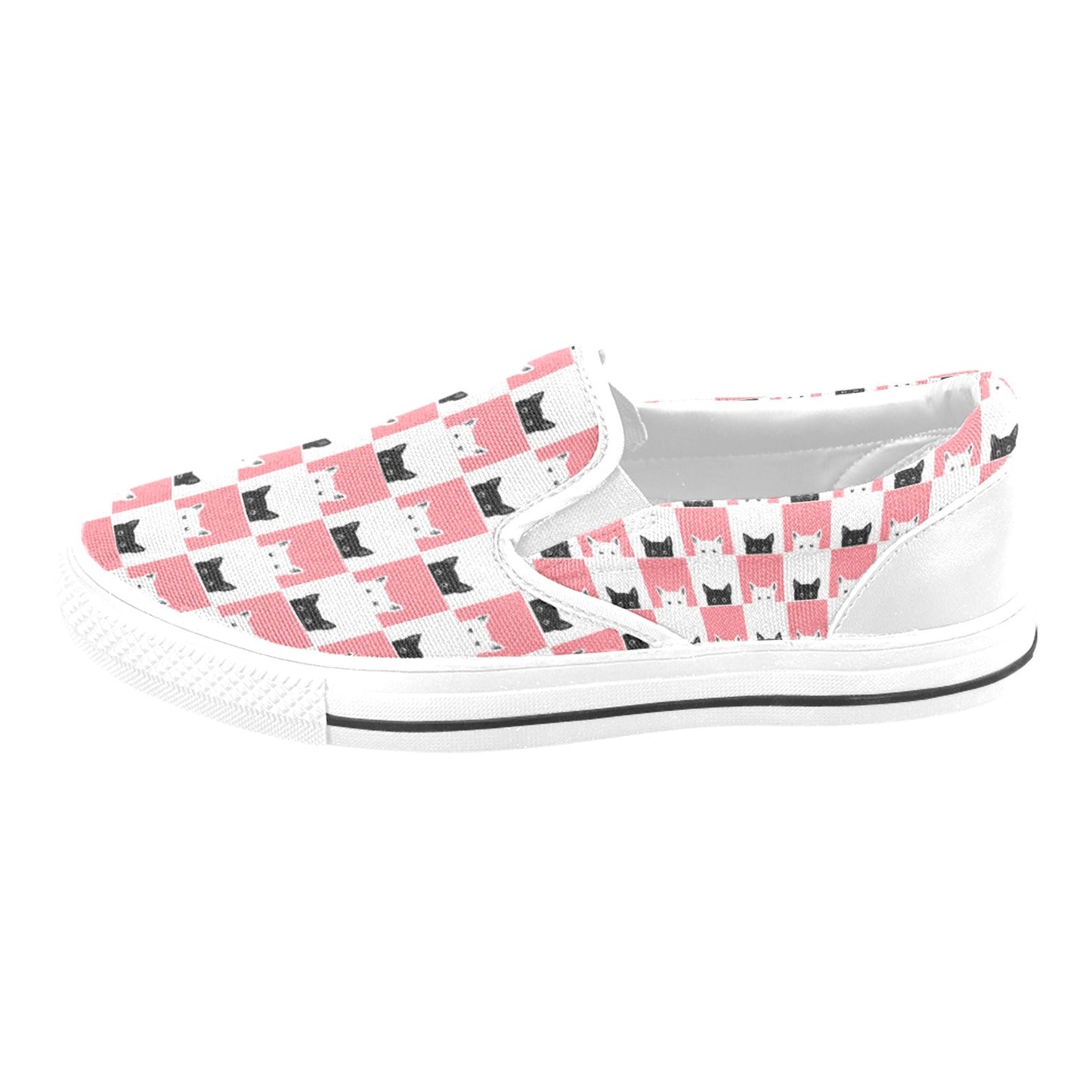 Peeky Kitties Slip - on Canvas Kid's Shoes (Big Kid) (Model 019) - Shoes - Epileptic Al’s Shop