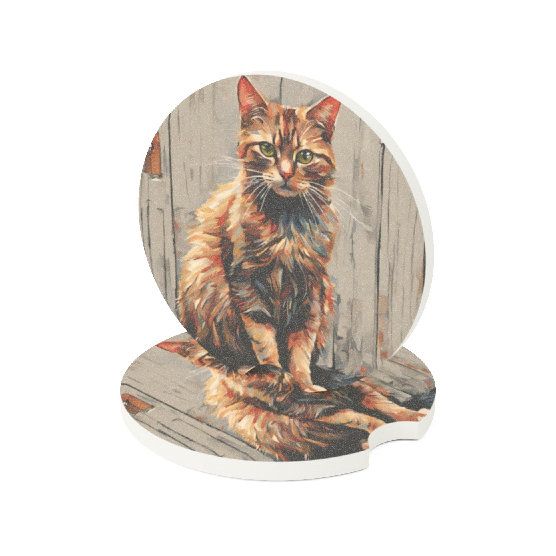 Pensive Cat Brain Soapstone Car Coaster - Home Decor - Epileptic Al’s Shop