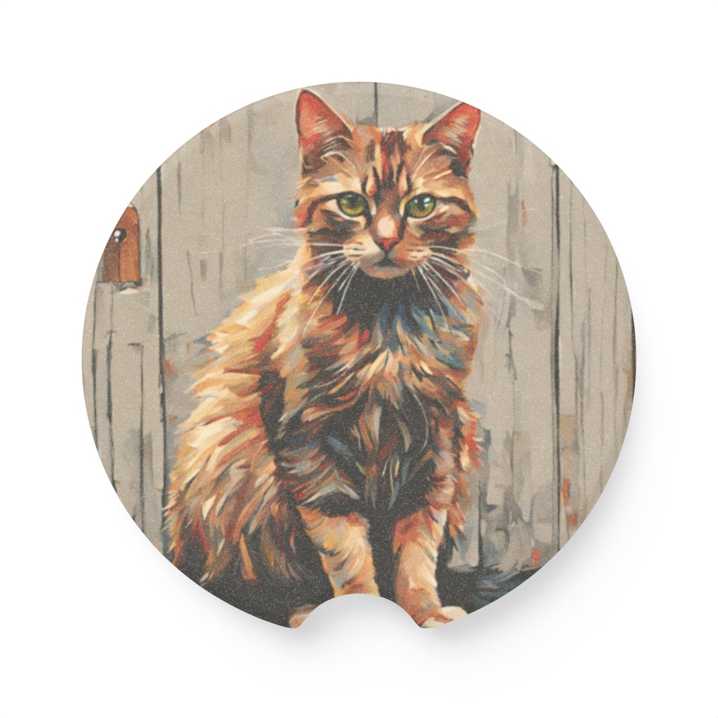 Pensive Cat Brain Soapstone Car Coaster - Home Decor - Epileptic Al’s Shop