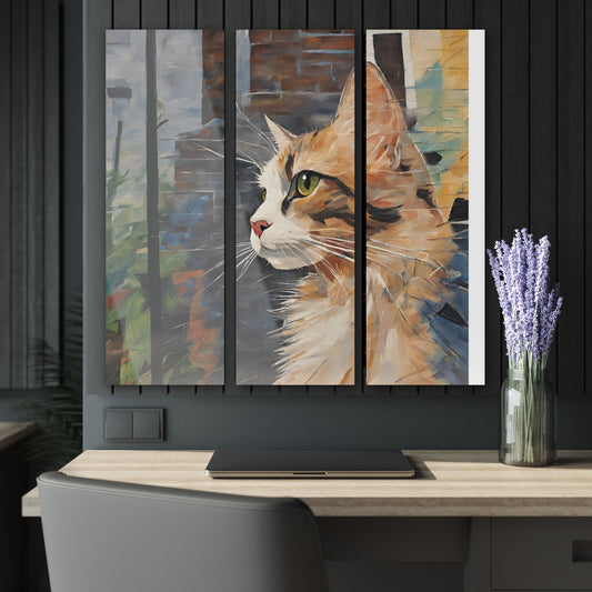 Pensive Kitty Acrylic Prints (Triptych) - Home Decor - Epileptic Al’s Shop