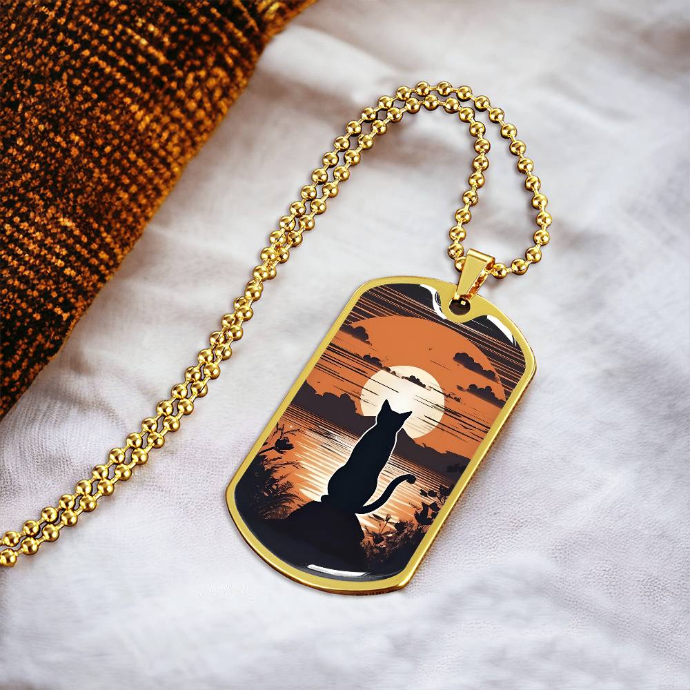 Pensive Kitty at Sunset Necklace - Jewelry - Epileptic Al’s Shop