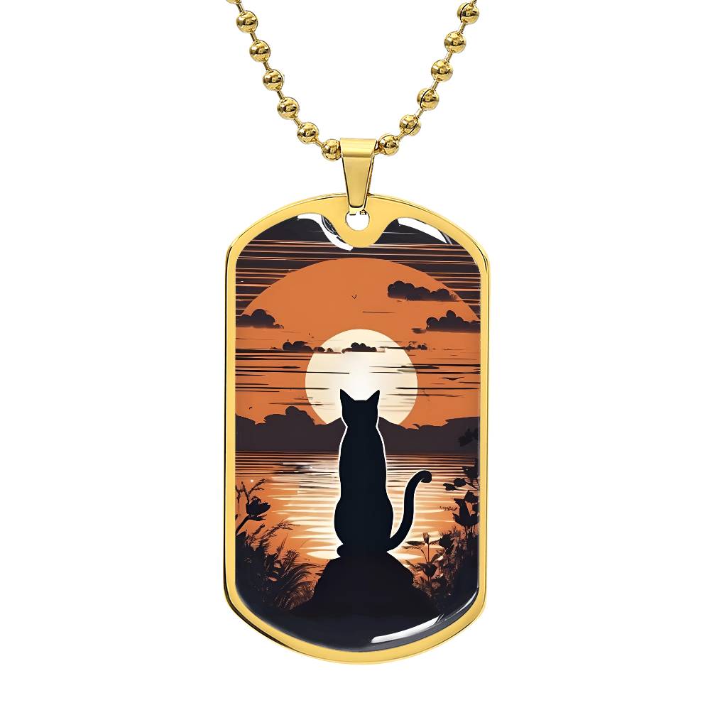 Pensive Kitty at Sunset Necklace - Jewelry - Epileptic Al’s Shop