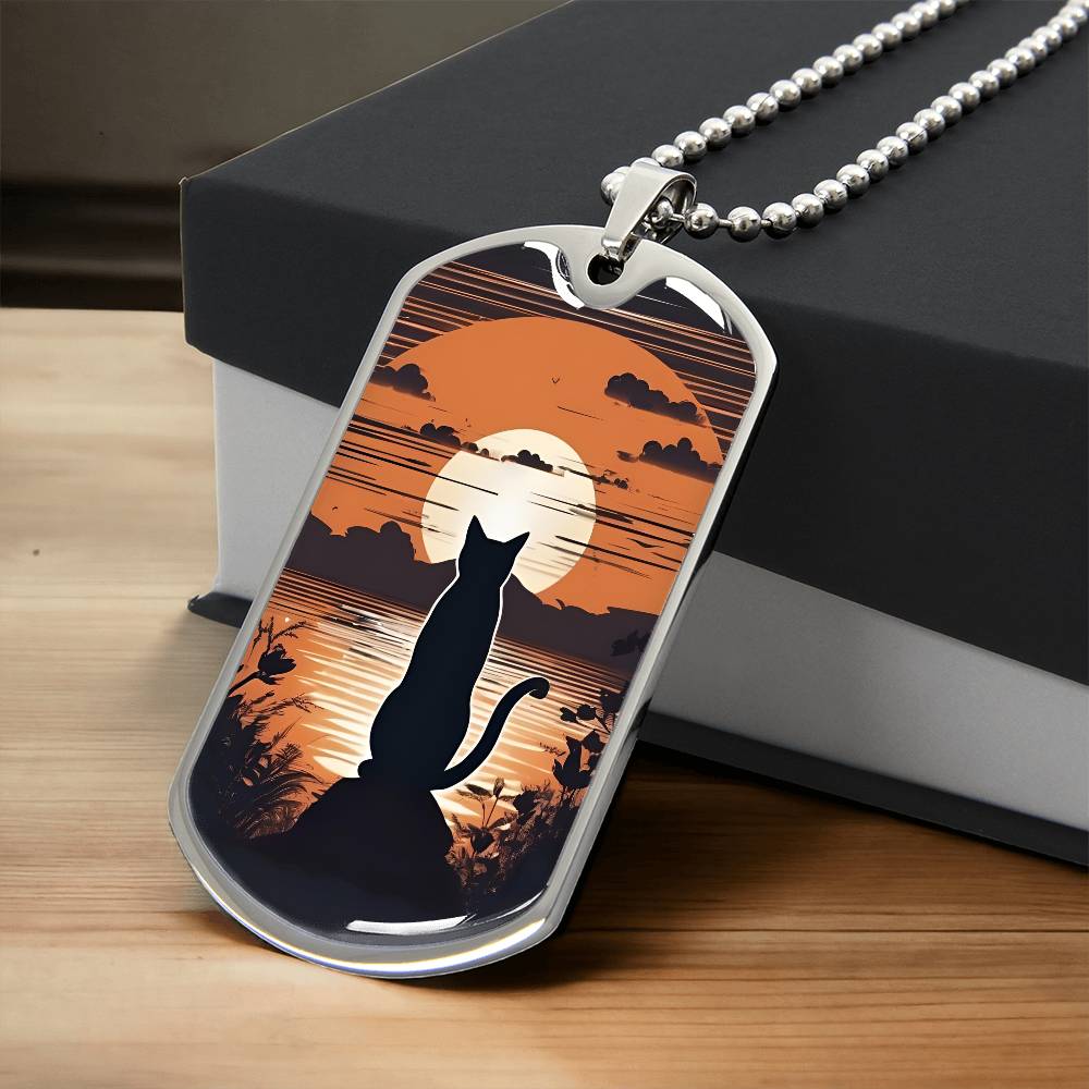 Pensive Kitty at Sunset Necklace - Jewelry - Epileptic Al’s Shop