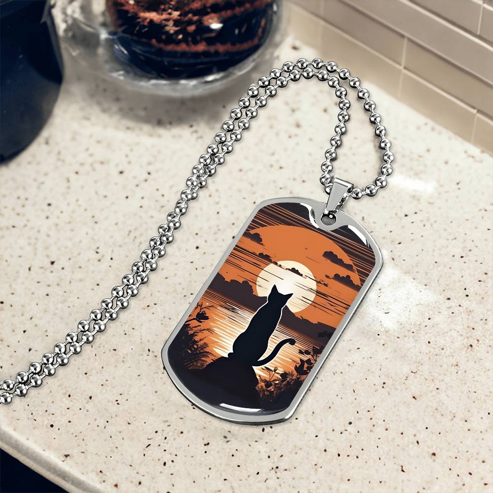 Pensive Kitty at Sunset Necklace - Jewelry - Epileptic Al’s Shop