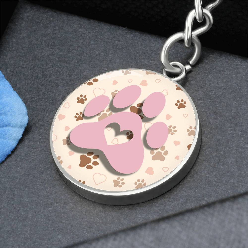 Pink & Beige Paws Keychain - Jewelry - Epileptic Al’s Shop