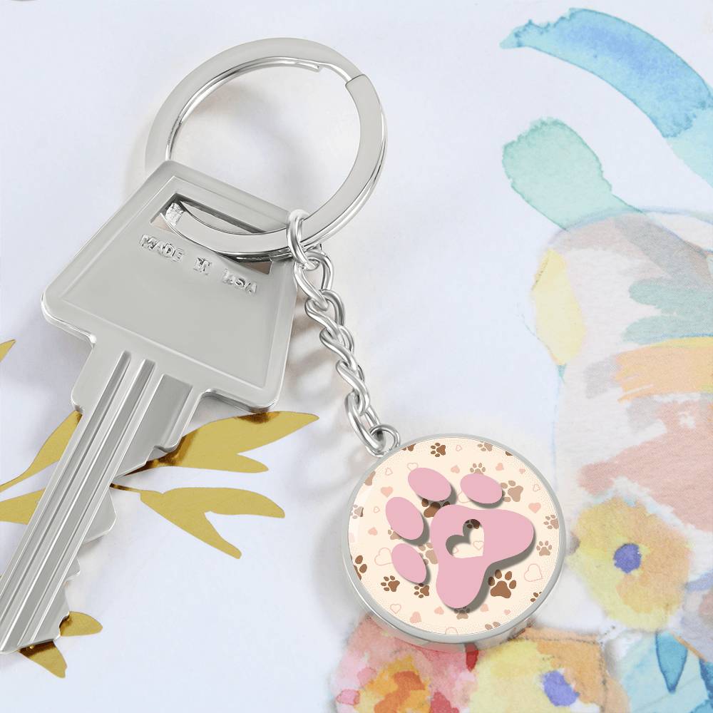 Pink & Beige Paws Keychain - Jewelry - Epileptic Al’s Shop