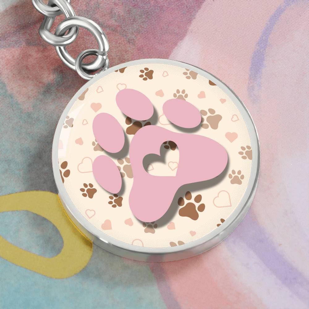 Pink & Beige Paws Keychain - Jewelry - Epileptic Al’s Shop