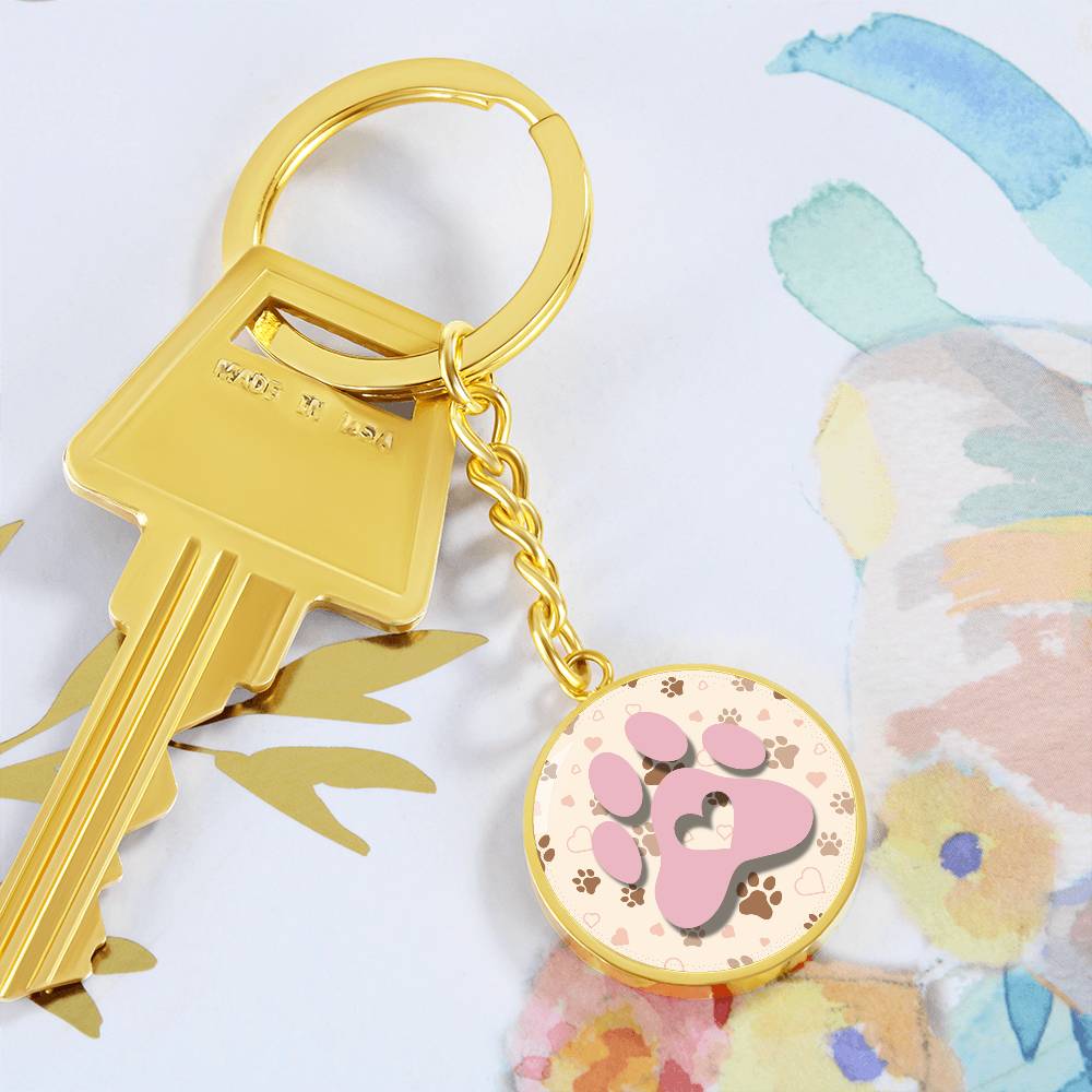 Pink & Beige Paws Keychain - Jewelry - Epileptic Al’s Shop