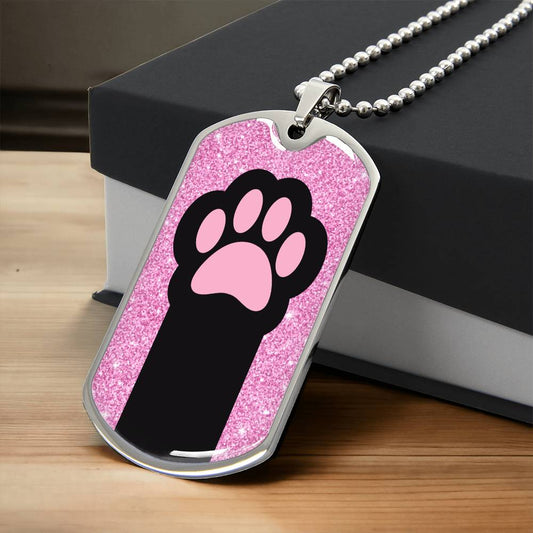 Pink & Black Paw Necklace - Jewelry - Epileptic Al’s Shop