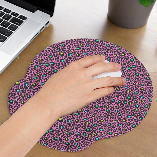 Pink Cheetah Mousepad with Wrist Rest - Office Accessories - Epileptic Al’s Shop