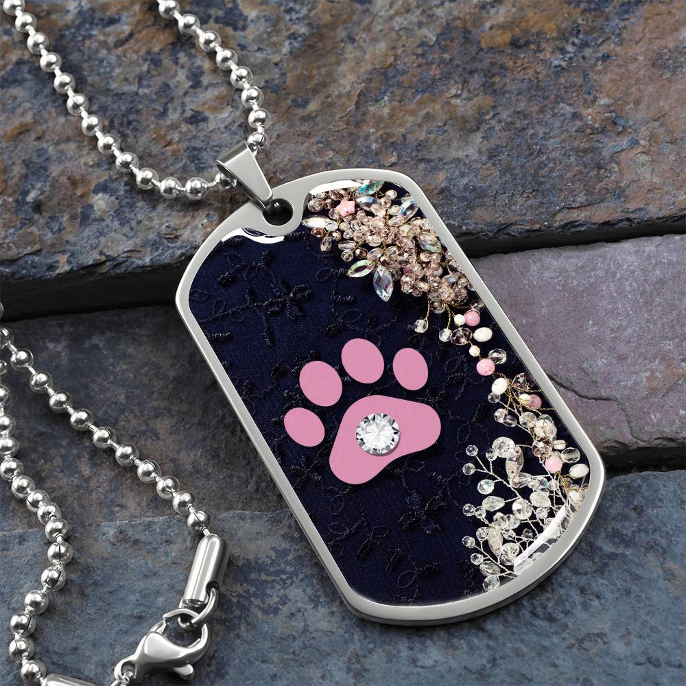 Pink Diamond Paw Necklace - Jewelry - Epileptic Al’s Shop