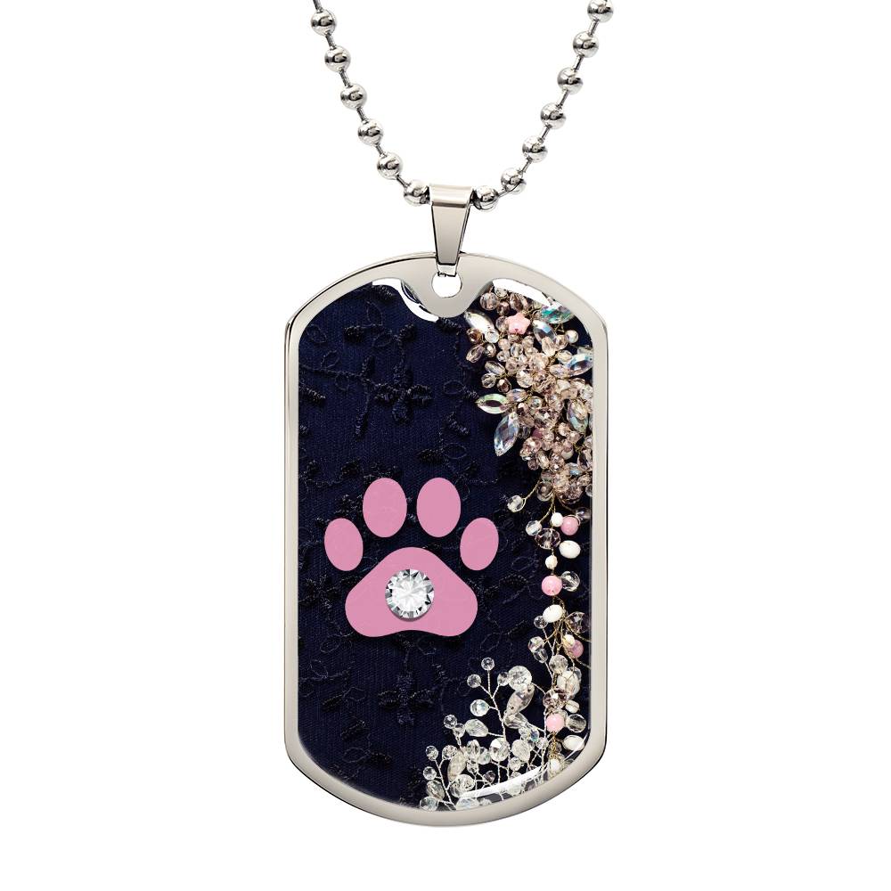 Pink Diamond Paw Necklace - Jewelry - Epileptic Al’s Shop