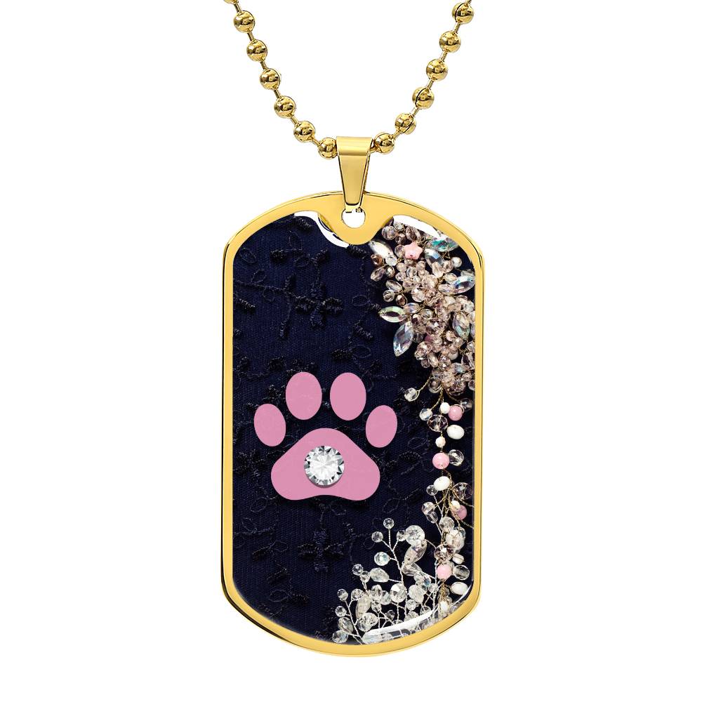 Pink Diamond Paw Necklace - Jewelry - Epileptic Al’s Shop