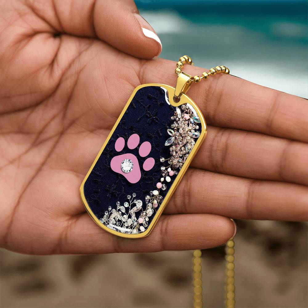 Pink Diamond Paw Necklace - Jewelry - Epileptic Al’s Shop