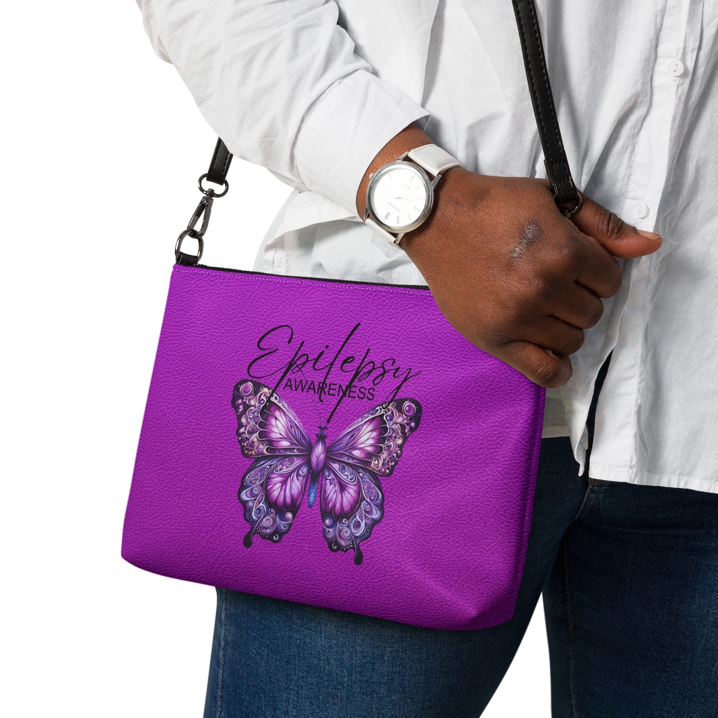 Pink Epilepsy Awareness Crossbody Bag - handbag - EpiAl's Shop