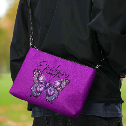 Pink Epilepsy Awareness Crossbody Bag - handbag - EpiAl's Shop