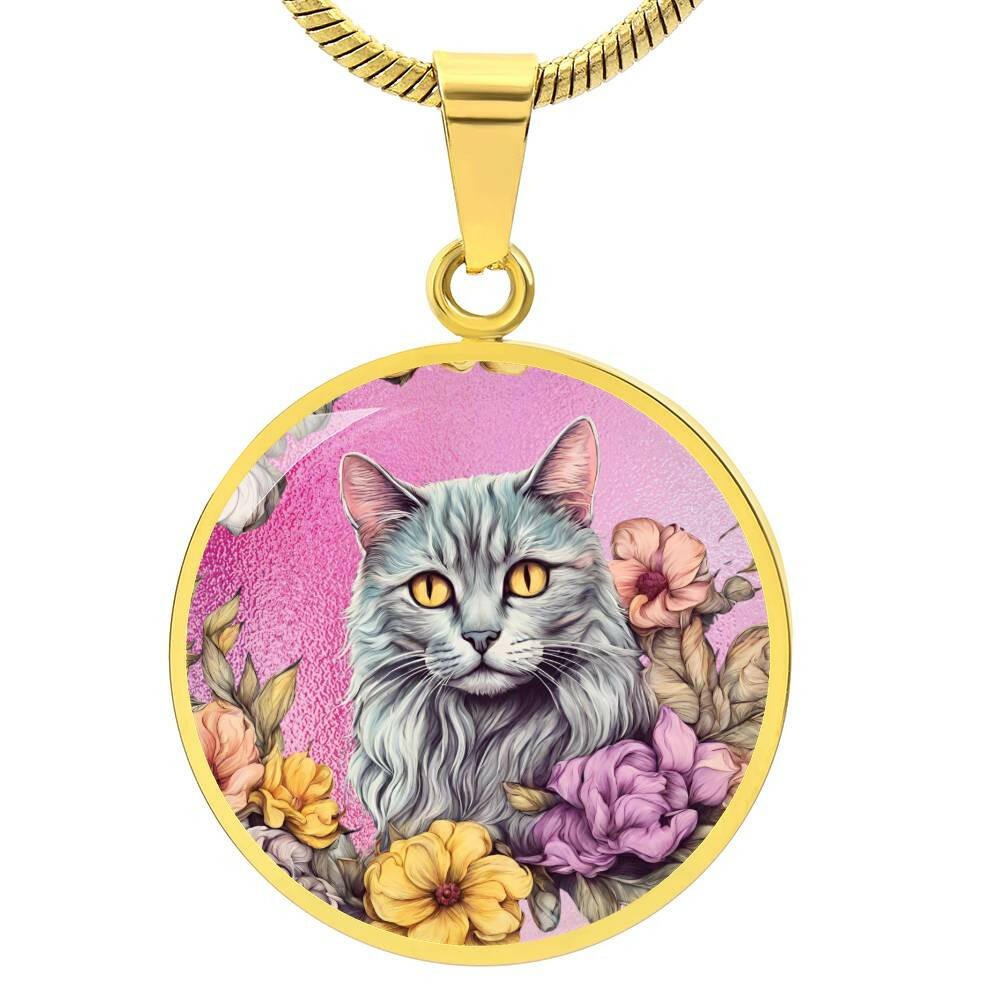 Pink Flower Kitty Necklace - Jewelry - Epileptic Al’s Shop