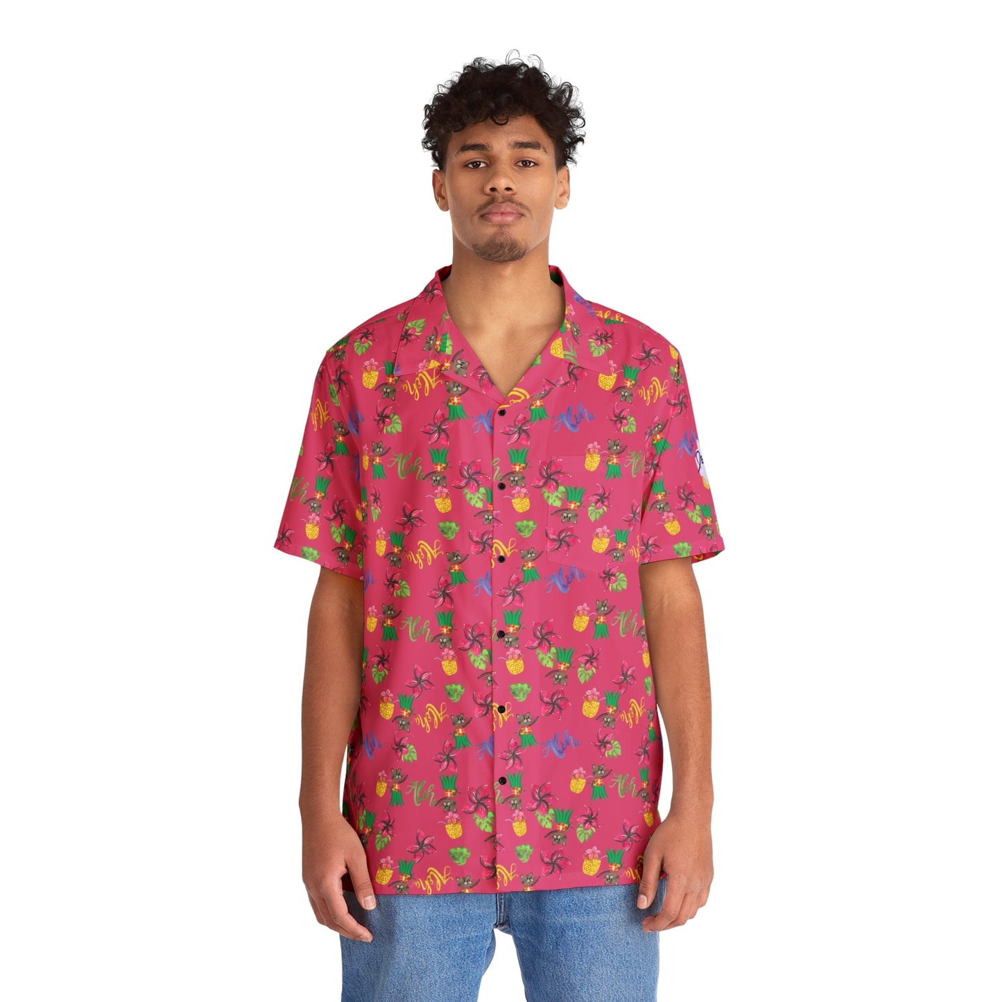 Pink Hula Cat Shirt - All Over Prints - Epileptic Al’s Shop