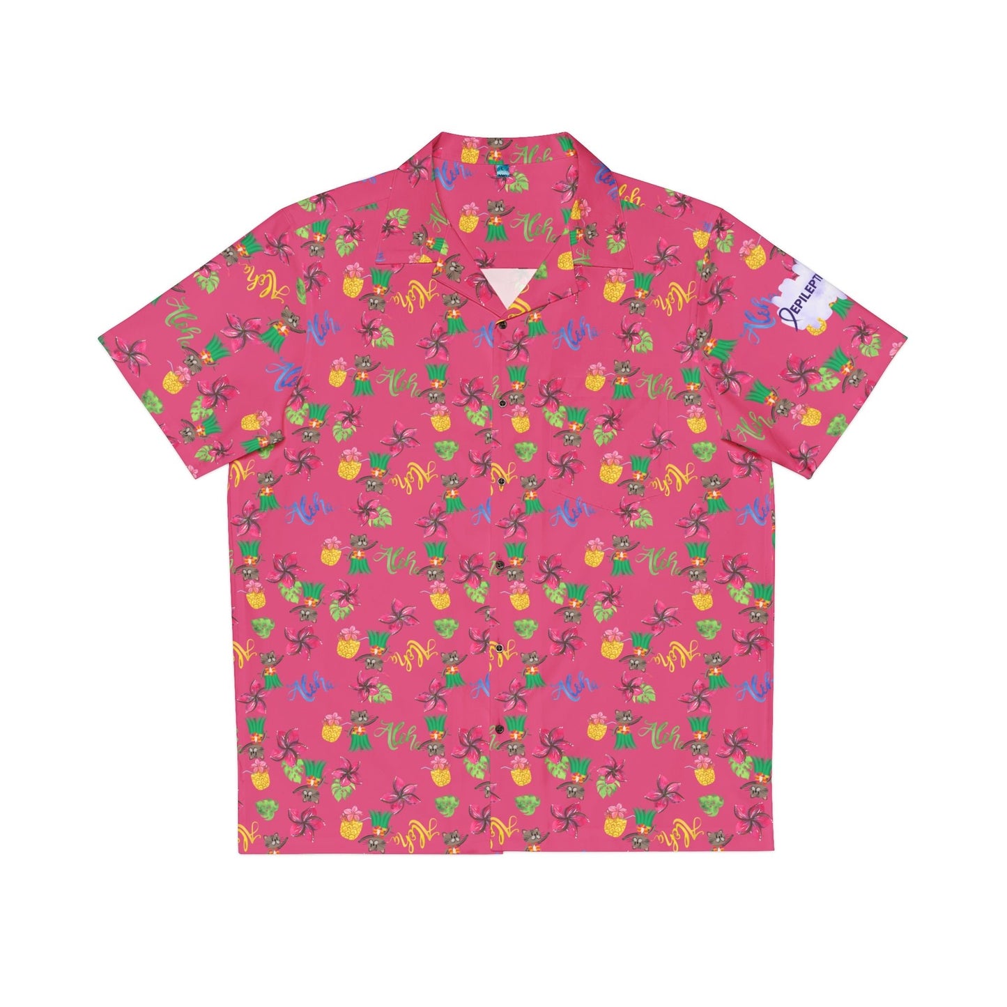 Pink Hula Cat Shirt - All Over Prints - Epileptic Al’s Shop