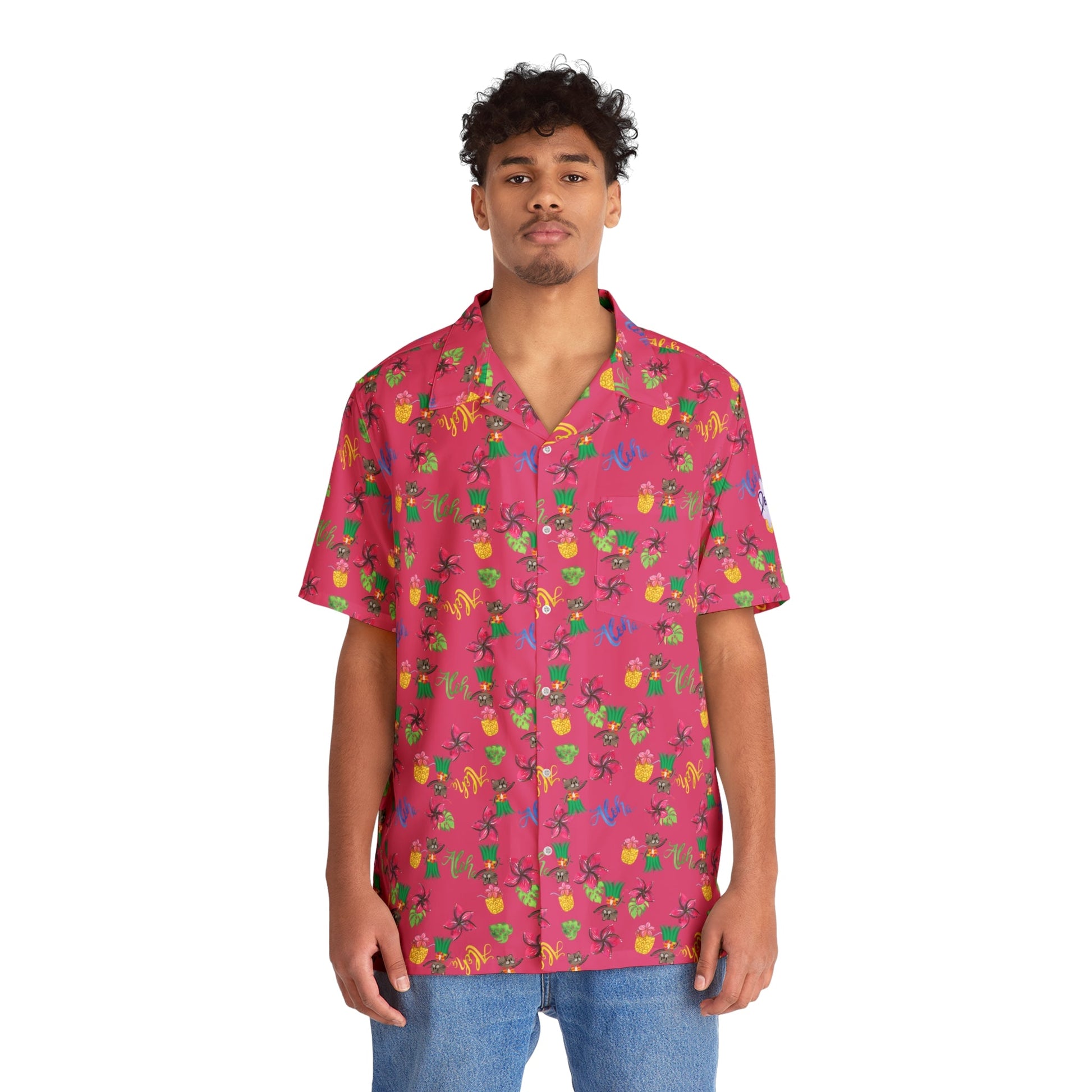 Pink Hula Cat Shirt - All Over Prints - Epileptic Al’s Shop