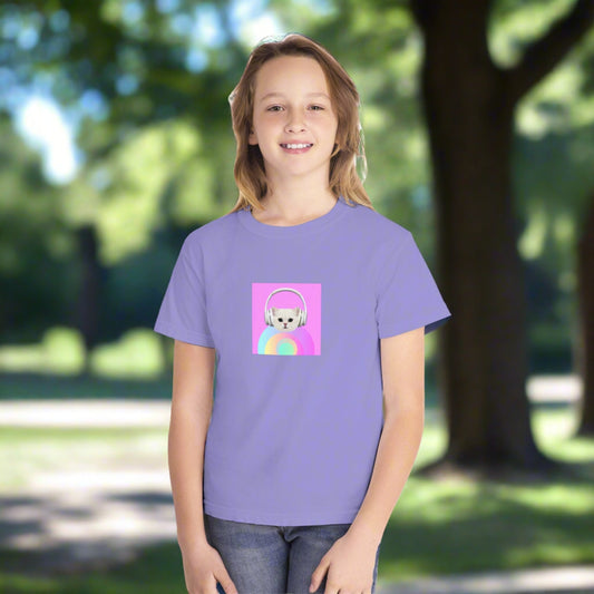 Pink Kitty Youth Midweight Tee - Kids clothes - Epileptic Al’s Shop