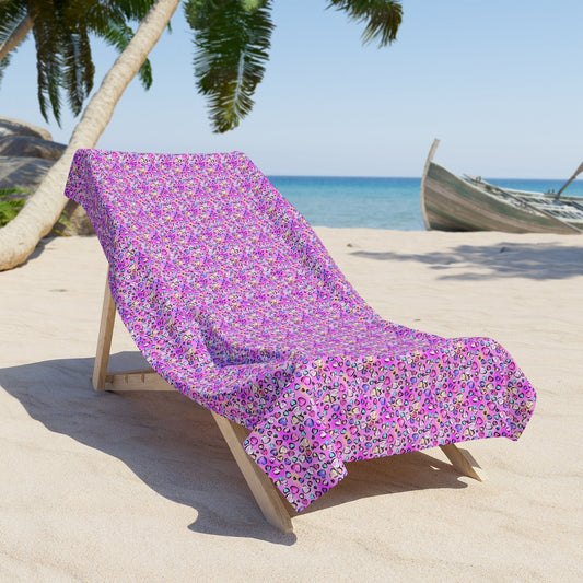 Pink Leopard Beach Towel - Home Decor - Epileptic Al’s Shop