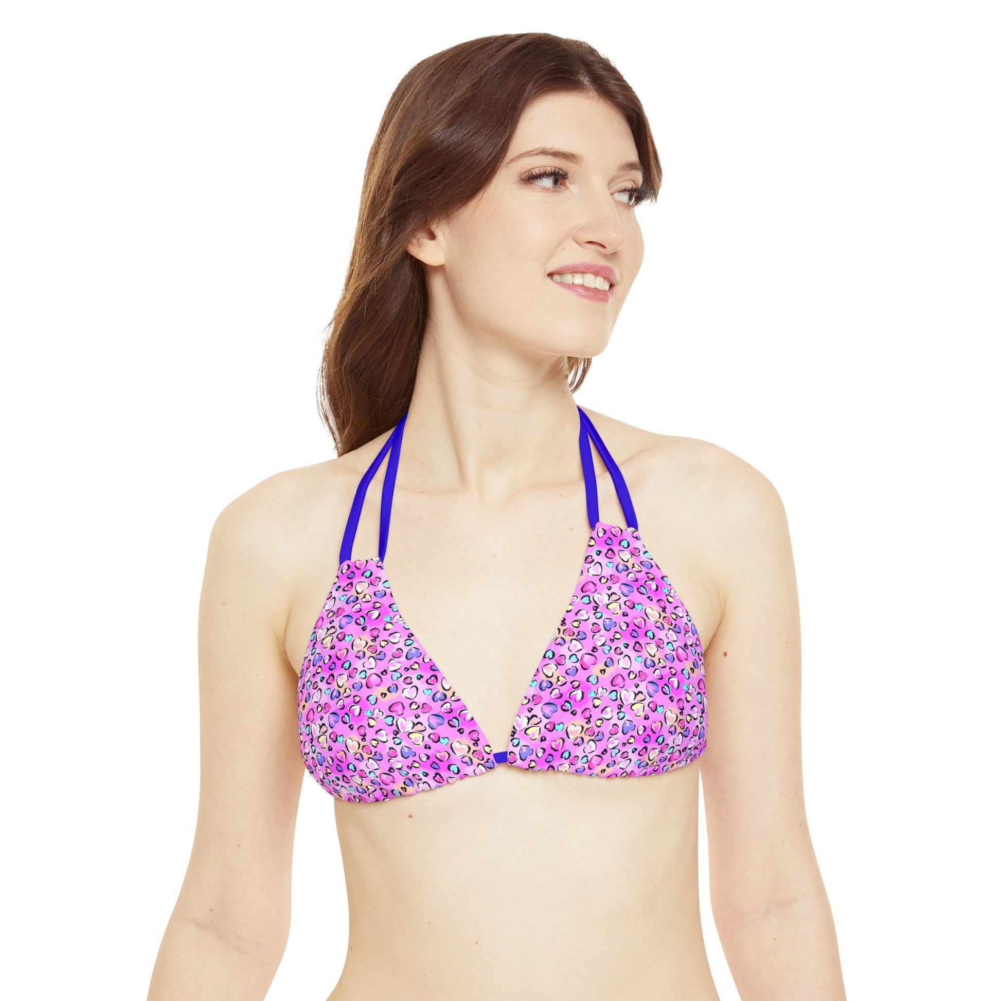 Pink Leopard Strappy Triangle Bikini Top - All Over Prints - Epileptic Al’s Shop