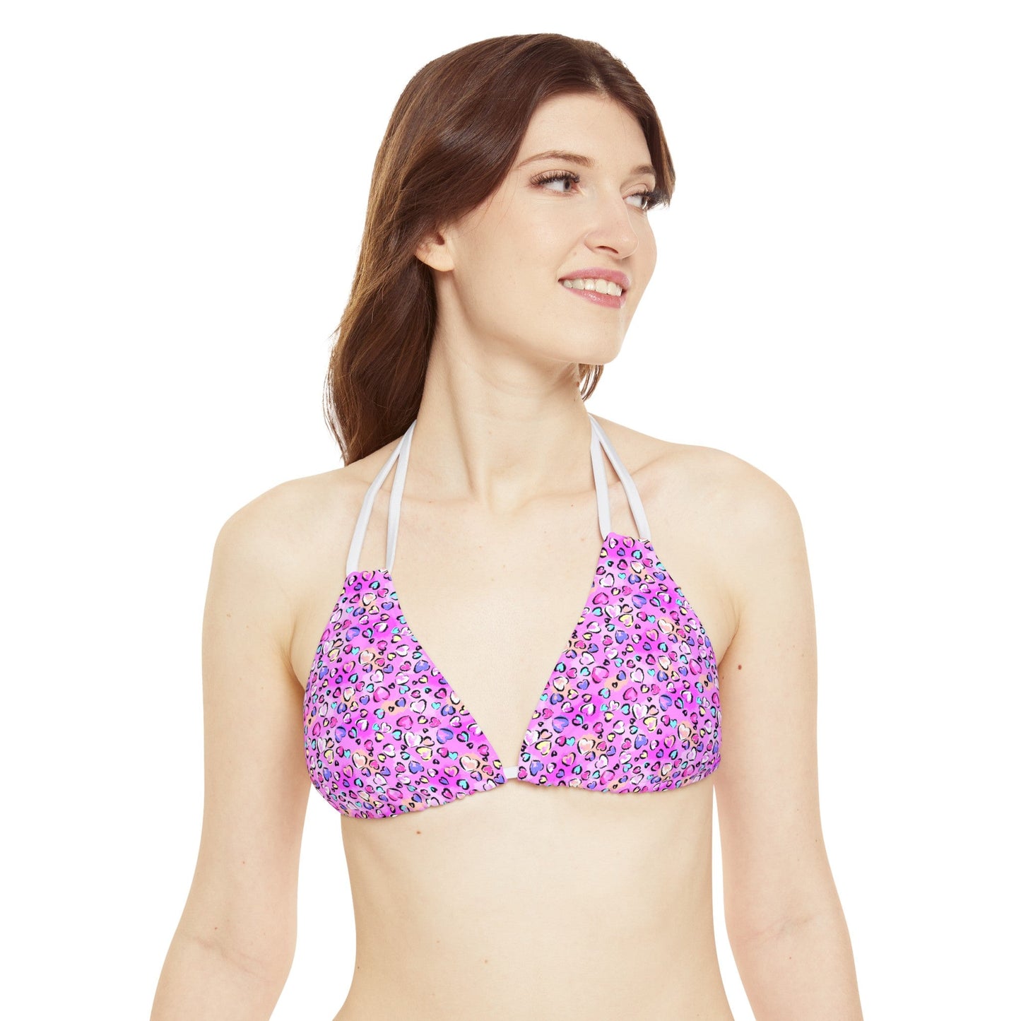 Pink Leopard Strappy Triangle Bikini Top - All Over Prints - Epileptic Al’s Shop