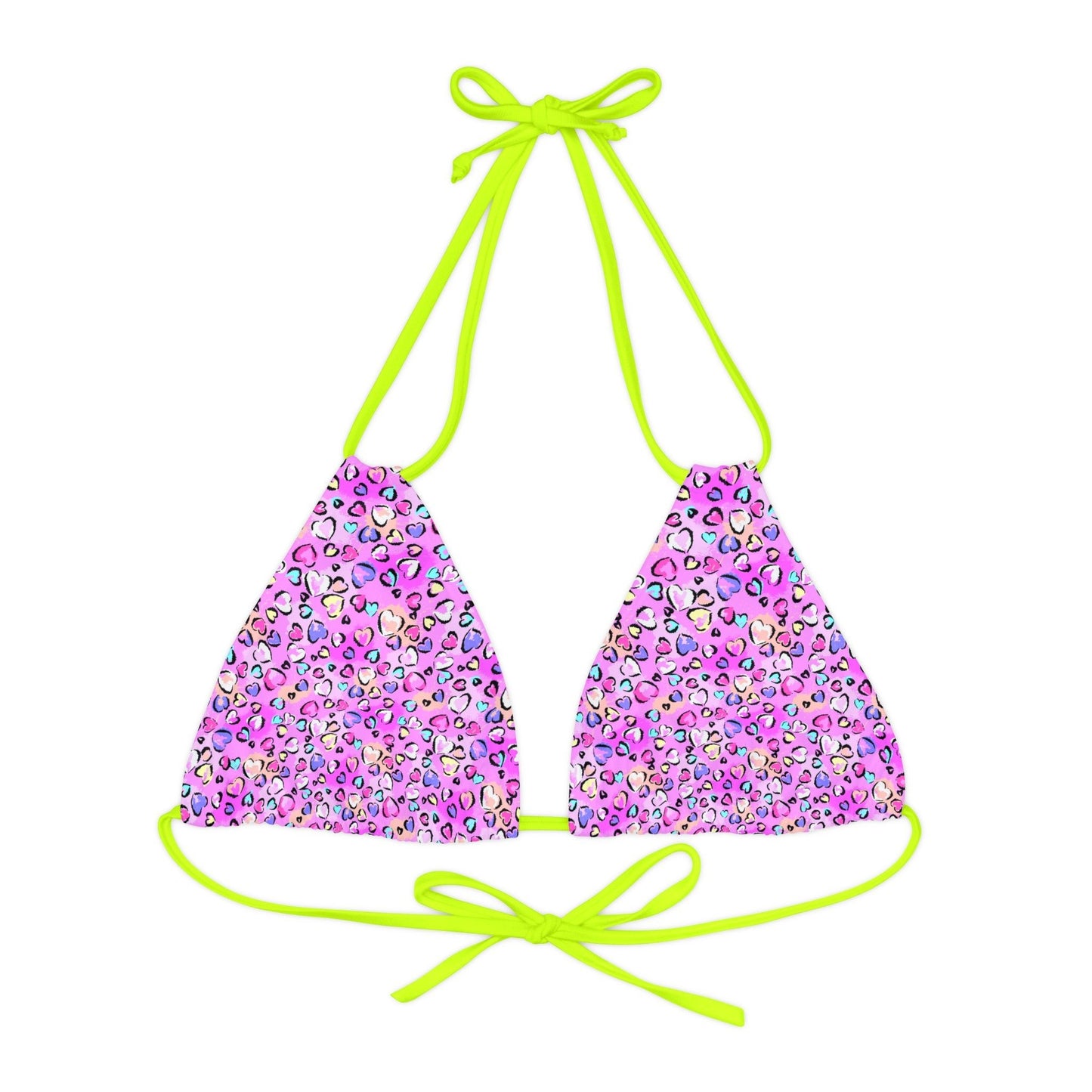 Pink Leopard Strappy Triangle Bikini Top - All Over Prints - Epileptic Al’s Shop