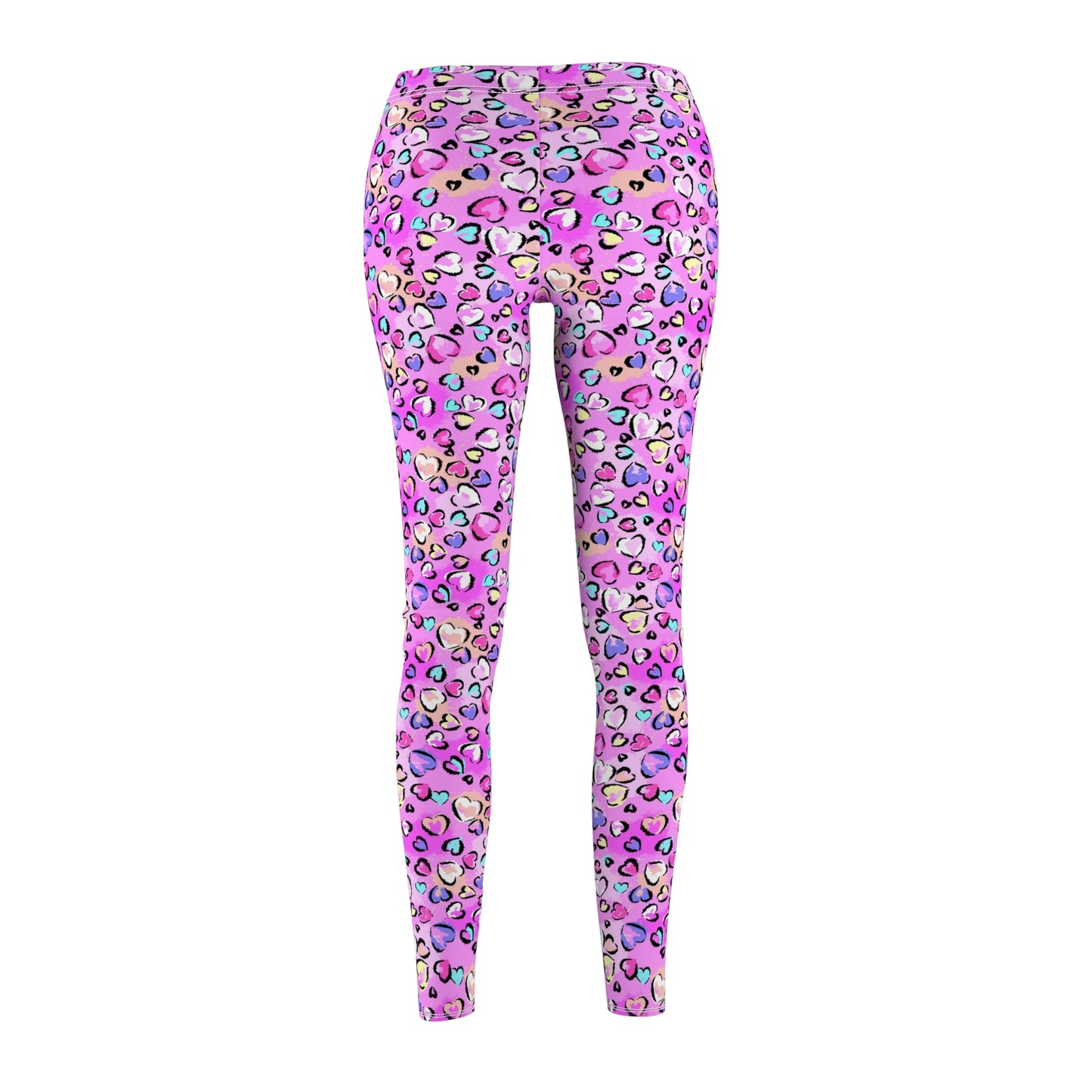 Pink Leopard Women's Cut & Sew Casual Leggings - All Over Prints - Epileptic Al’s Shop