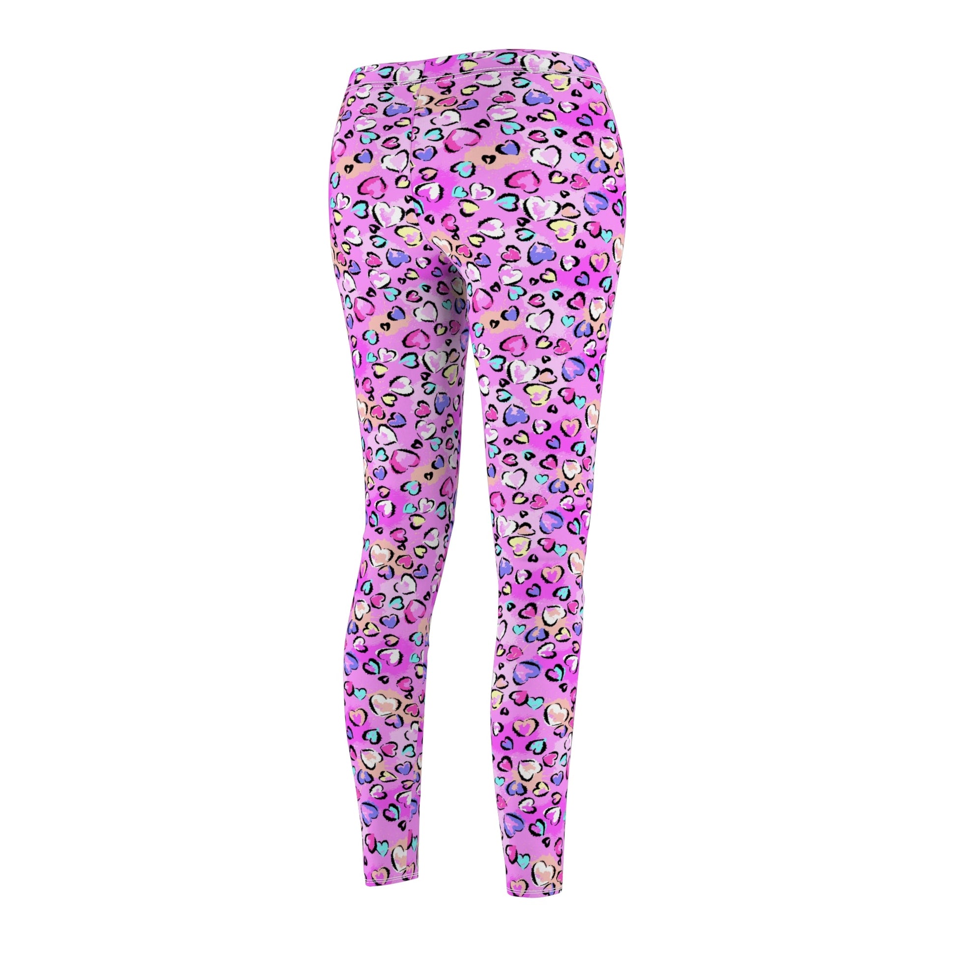 Pink Leopard Women's Cut & Sew Casual Leggings - All Over Prints - Epileptic Al’s Shop