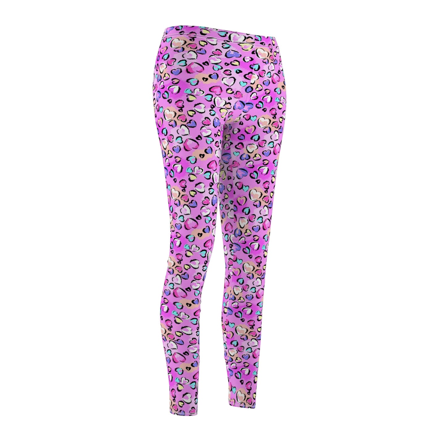 Pink Leopard Women's Cut & Sew Casual Leggings - All Over Prints - Epileptic Al’s Shop