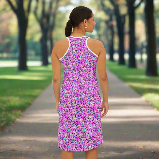 Pink Leopard Women's Racerback Dress - Tank Top - Epileptic Al’s Shop