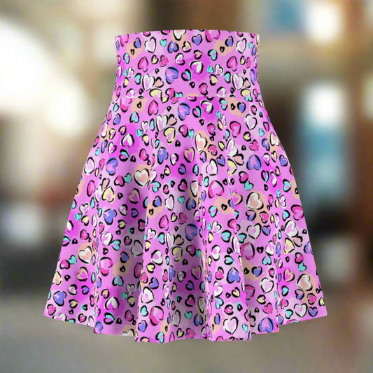 Pink Leopard Women's Skater Skirt - All Over Prints - Epileptic Al’s Shop