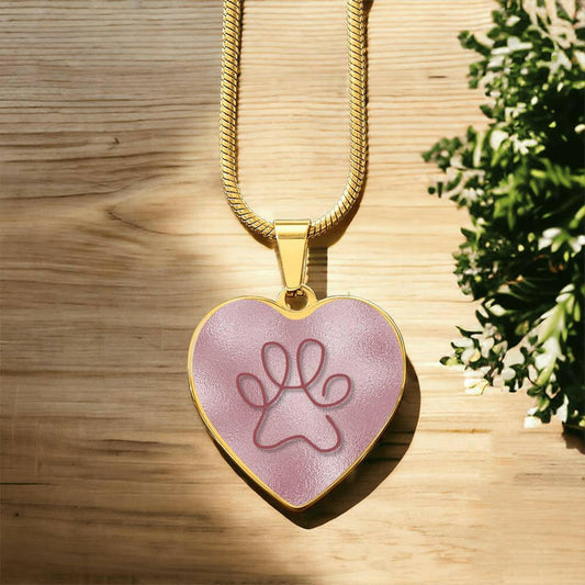 Pink on Pink Paw Necklace - Jewelry - Epileptic Al’s Shop