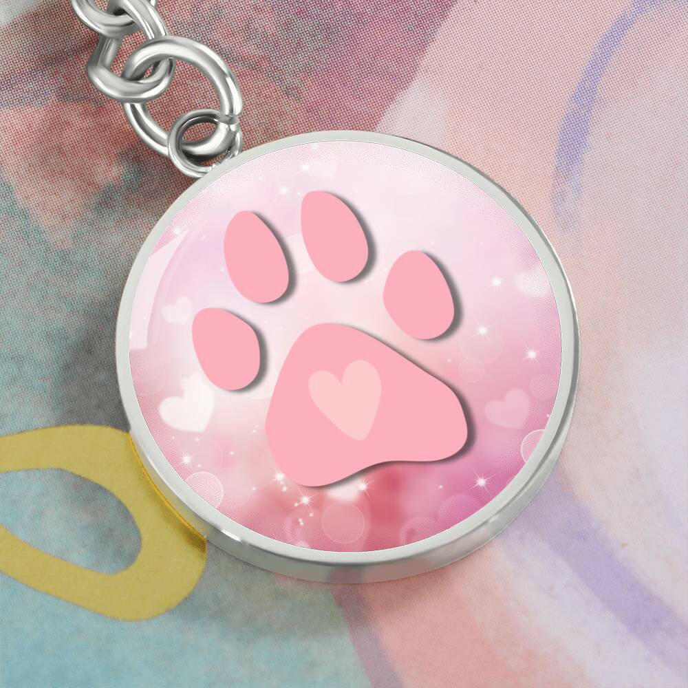 Pink Paw Valentine Keychain - Jewelry - Epileptic Al’s Shop