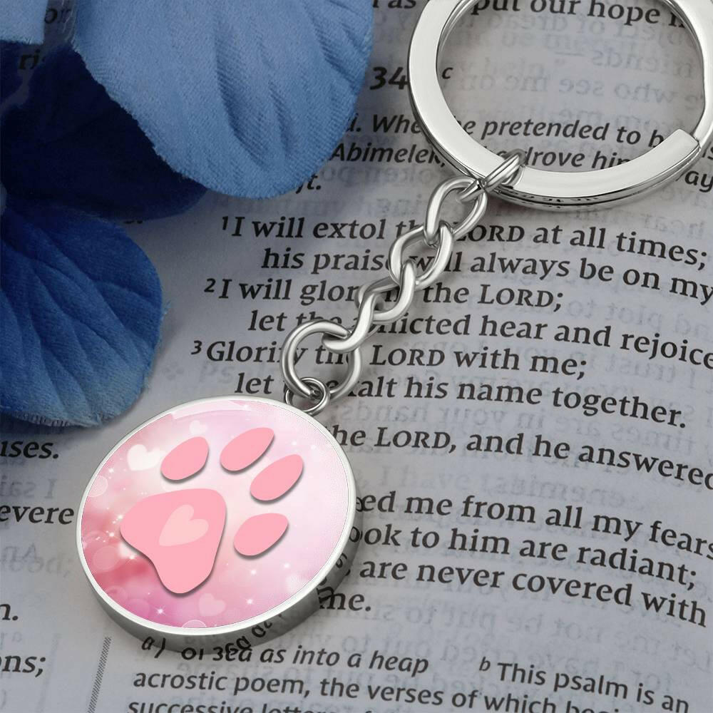 Pink Paw Valentine Keychain - Jewelry - Epileptic Al’s Shop