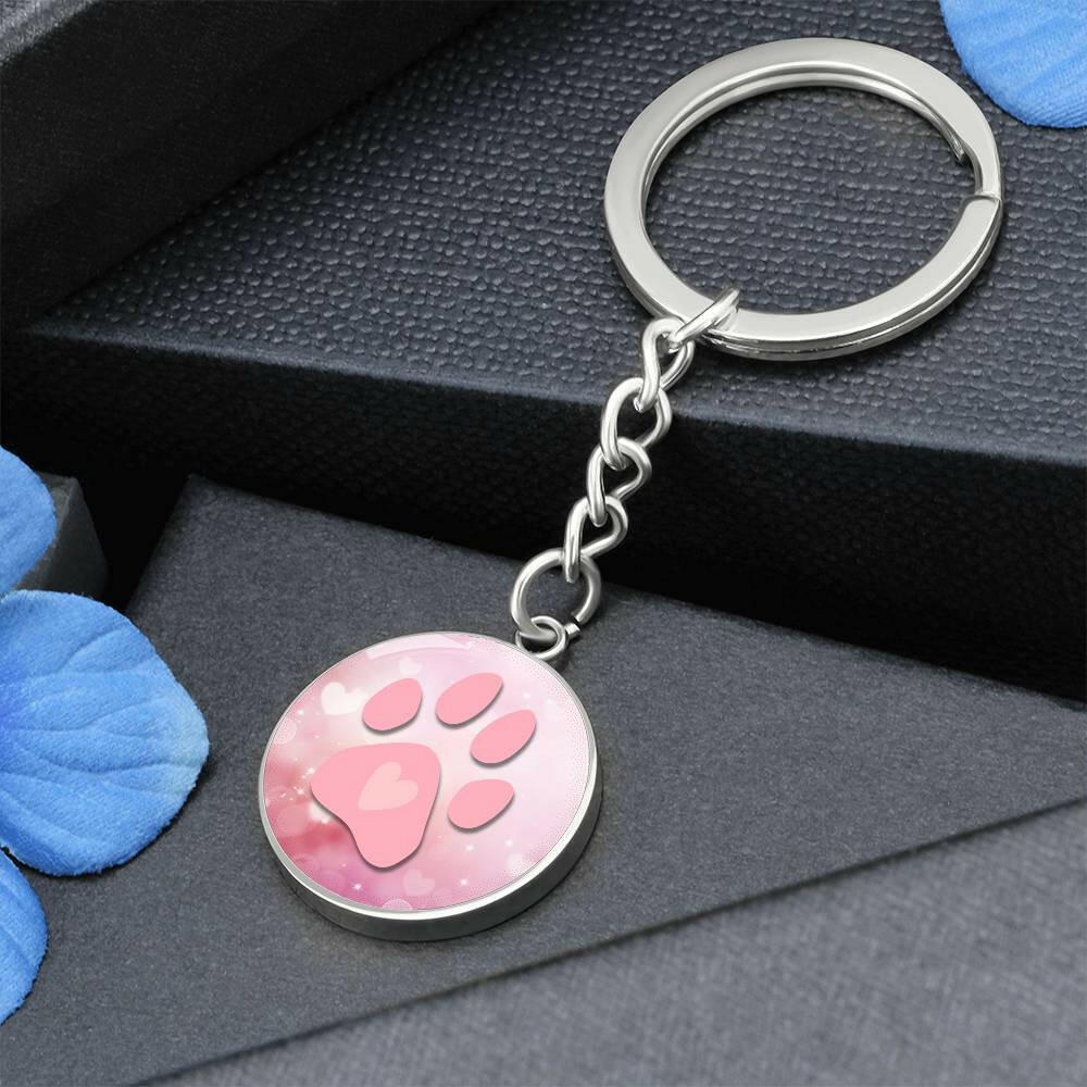 Pink Paw Valentine Keychain - Jewelry - Epileptic Al’s Shop