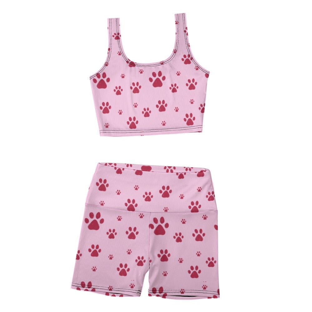 Pink Paws Thread Yoga Vest Set - Activewear - Epileptic Al’s Shop