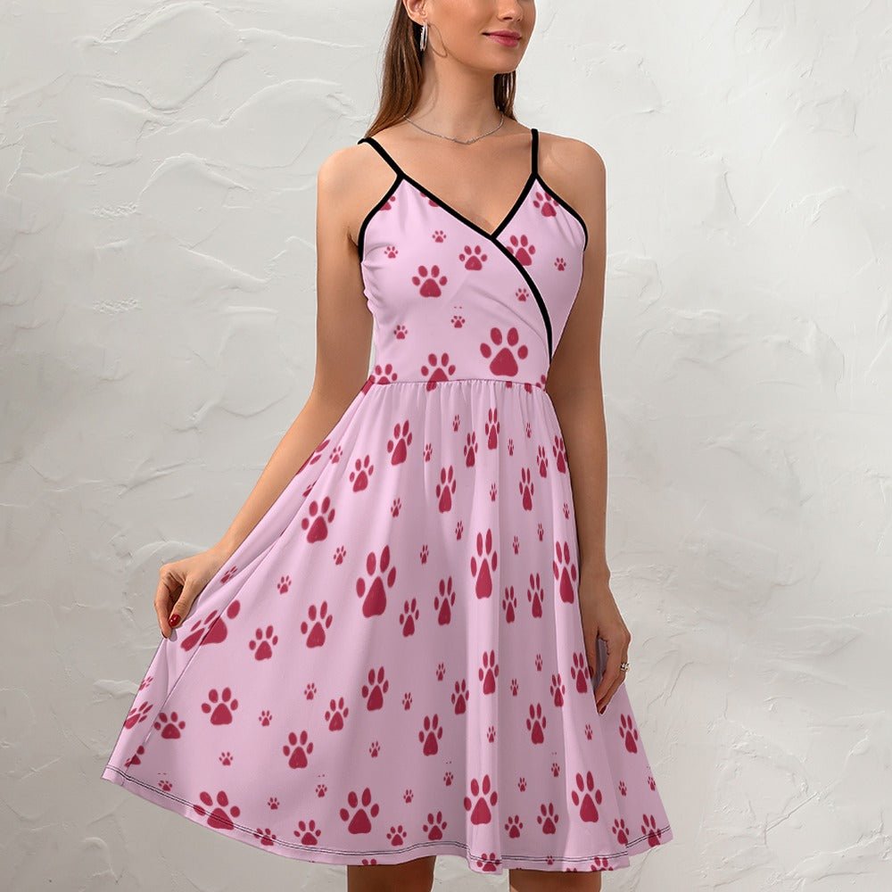 Pink Paws Women's Elegant Suspender Dress - Dresses - Epileptic Al’s Shop