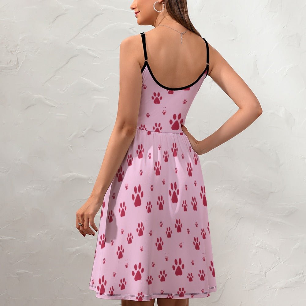 Pink Paws Women's Elegant Suspender Dress - Dresses - Epileptic Al’s Shop