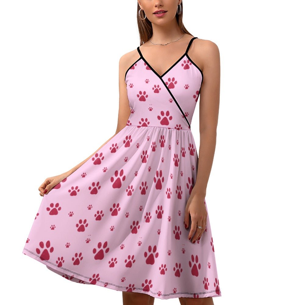 Pink Paws Women's Elegant Suspender Dress - Dresses - Epileptic Al’s Shop