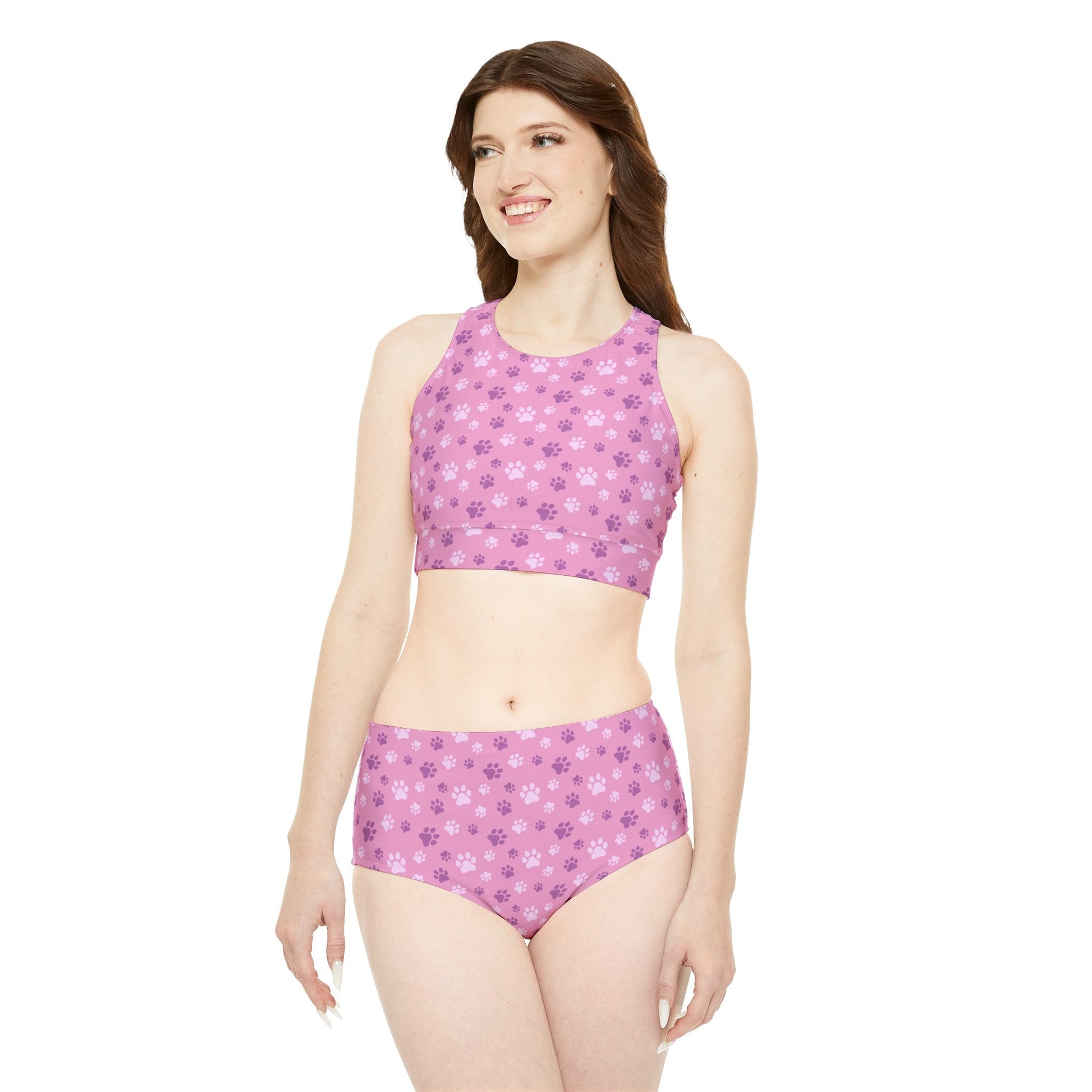 Pinky Paws Sporty Bikini Set - All Over Prints - Epileptic Al’s Shop