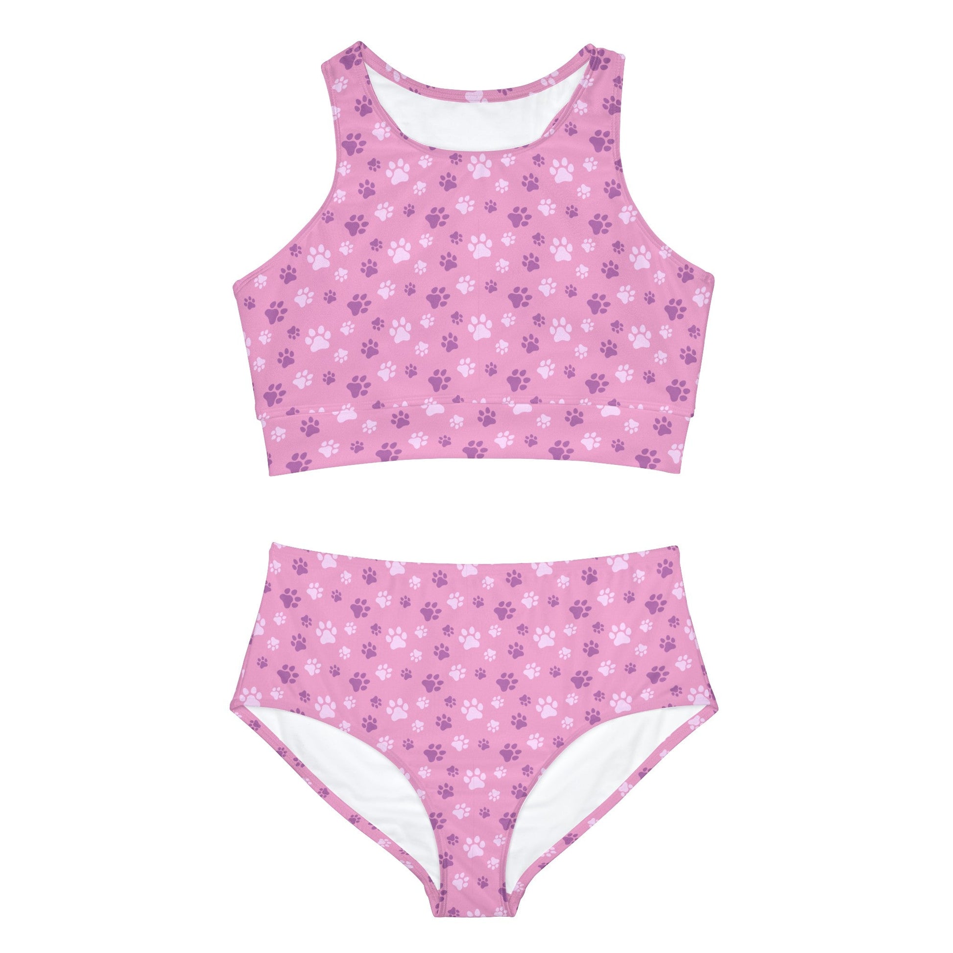 Pinky Paws Sporty Bikini Set - All Over Prints - Epileptic Al’s Shop