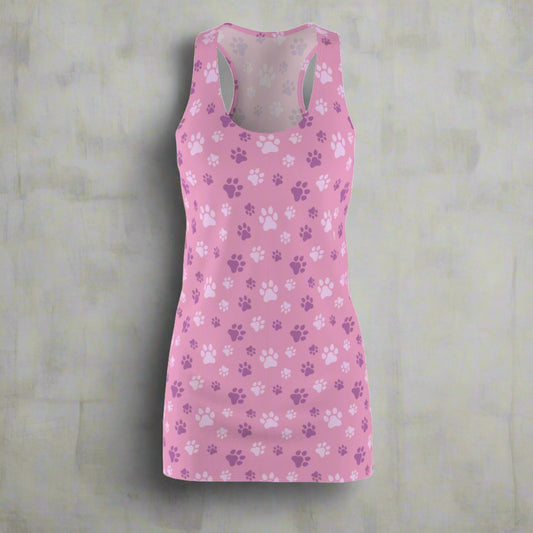 Pinky Paws Women's Cut & Sew Racerback Dress - All Over Prints - Epileptic Al’s Shop