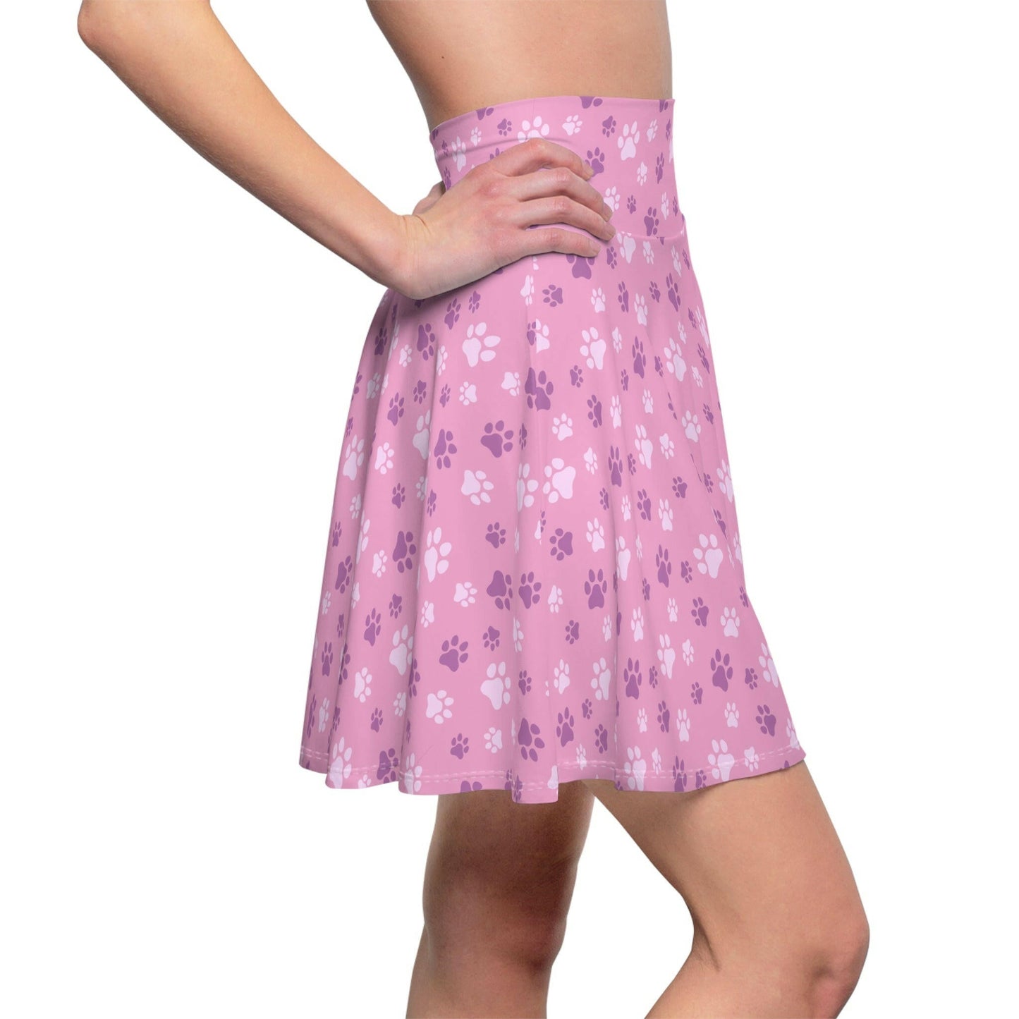 Pinky Paws Women's Skater Skirt - All Over Prints - Epileptic Al’s Shop