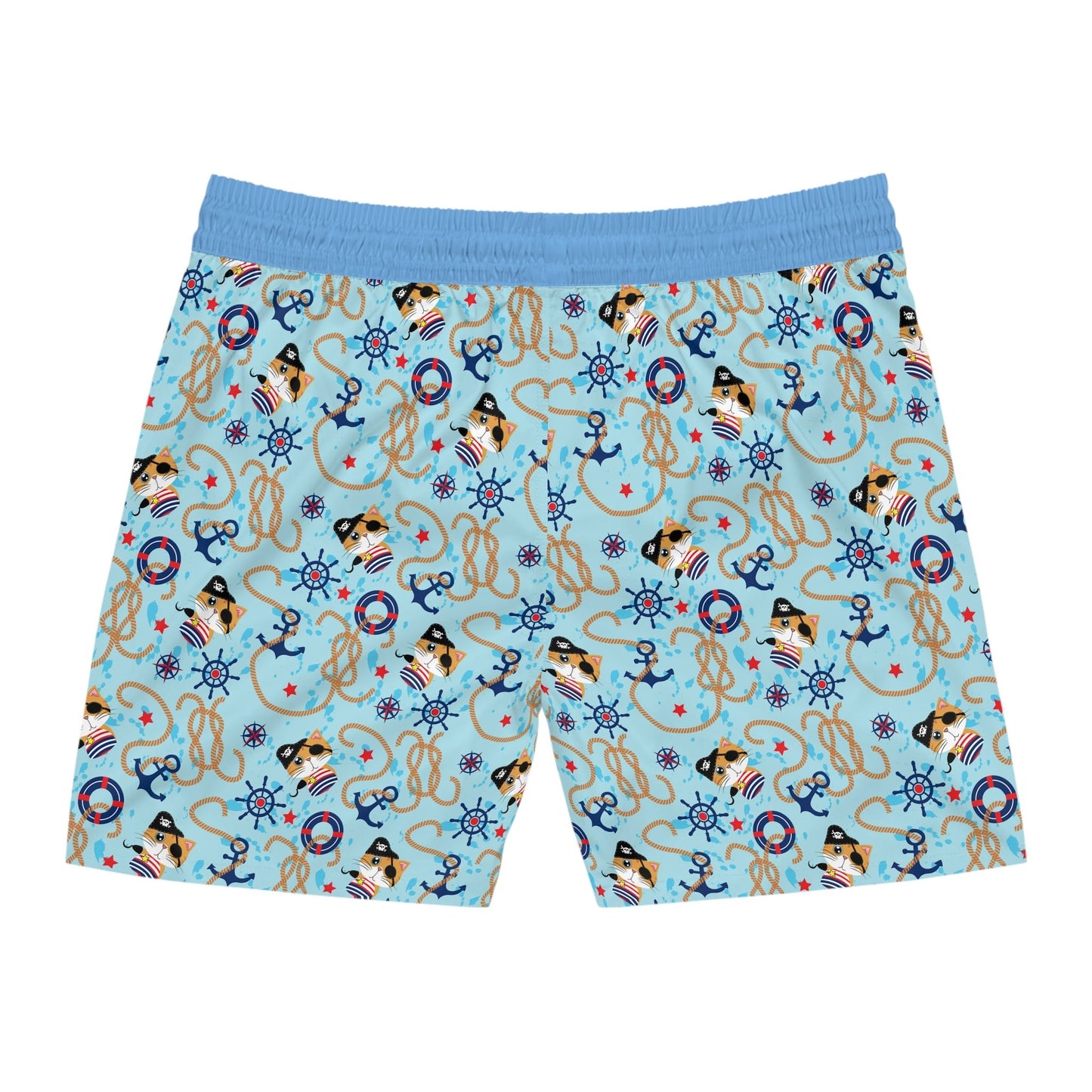 Pirate Cat Men's Mid - Length Swim Shorts - All Over Prints - Epileptic Al’s Shop